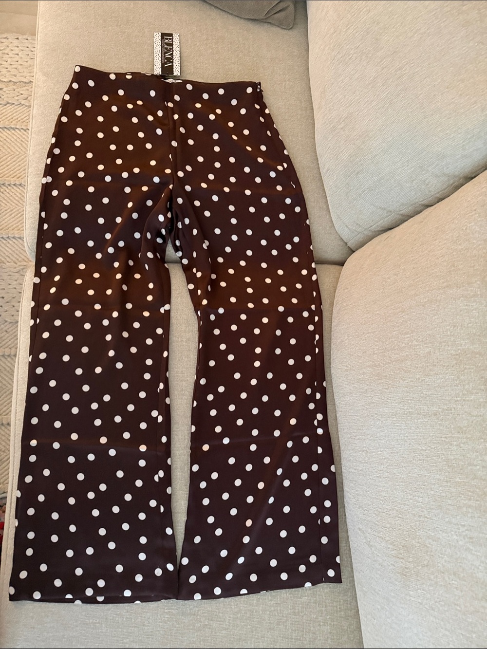 Polka Dot silky Pants - Brown/White - Blenca